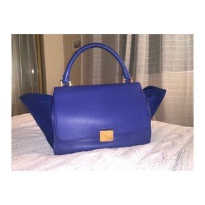 Celine Trapeze Small Calfskin Suede Indigo